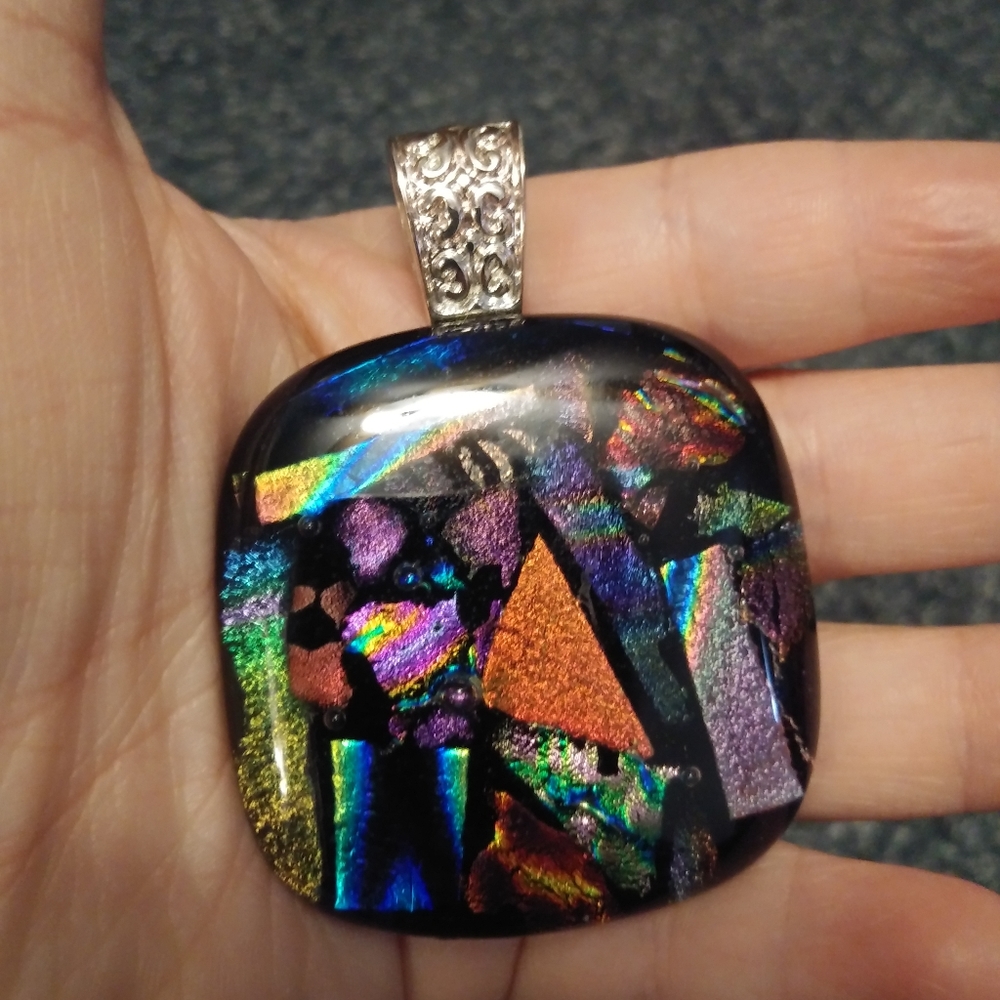 Handmade multicolor glass pendant